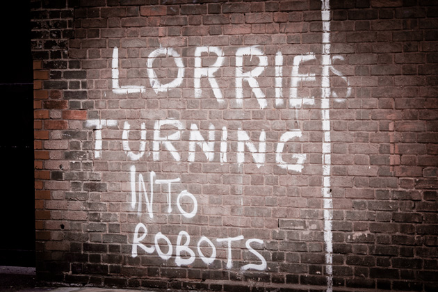 lorries turning (into robots)