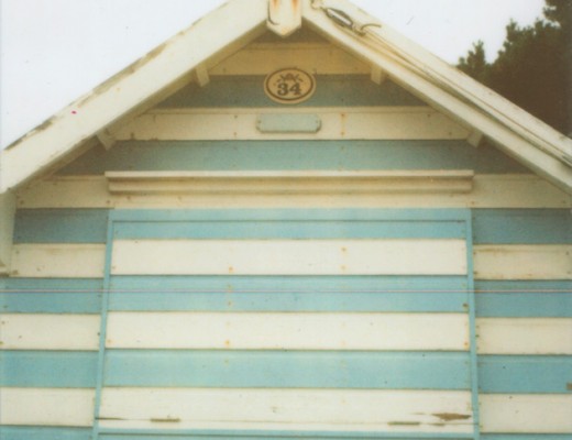 stripey beach hut - Polaroid SX-70