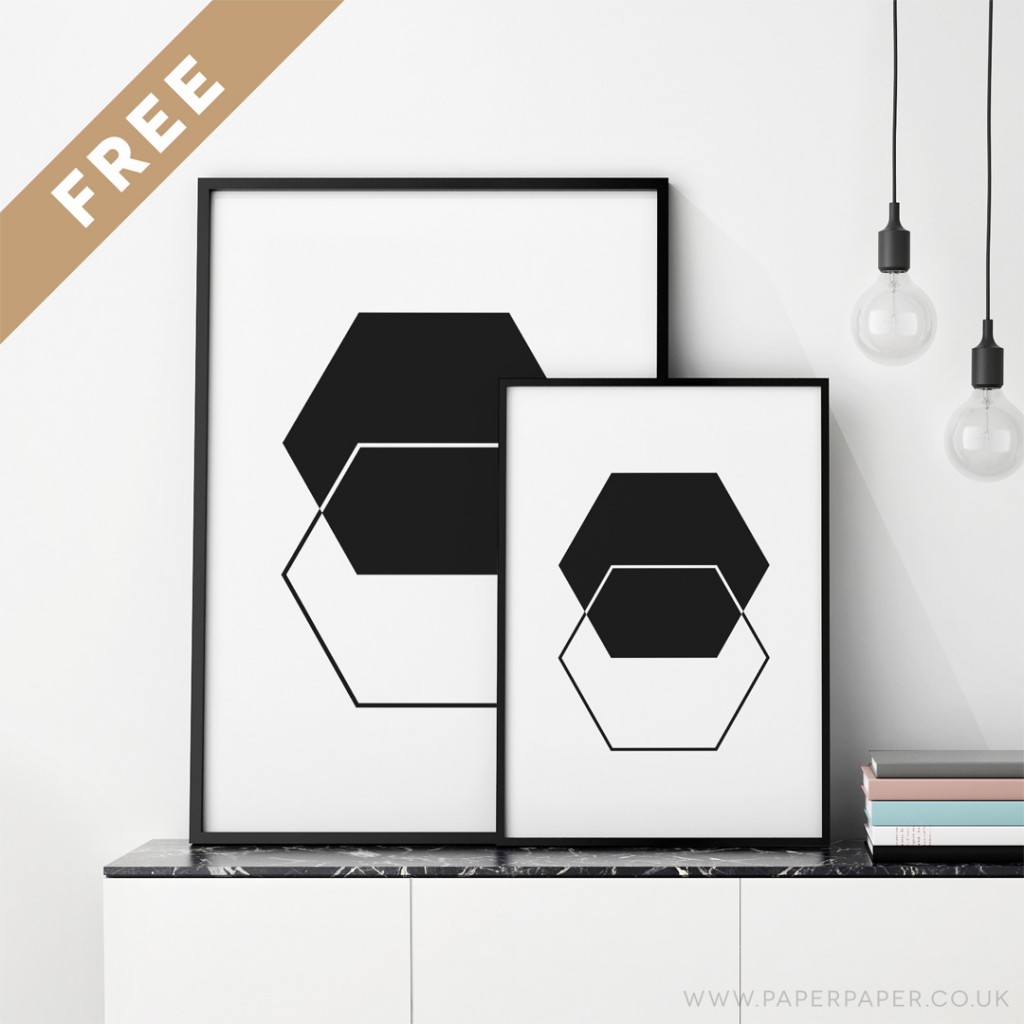 Free ‘hexagons’ printable wall art – Angie Muldowney